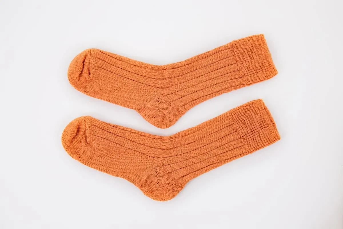 Orange Alpaca Bed Socks  - Made in Britain