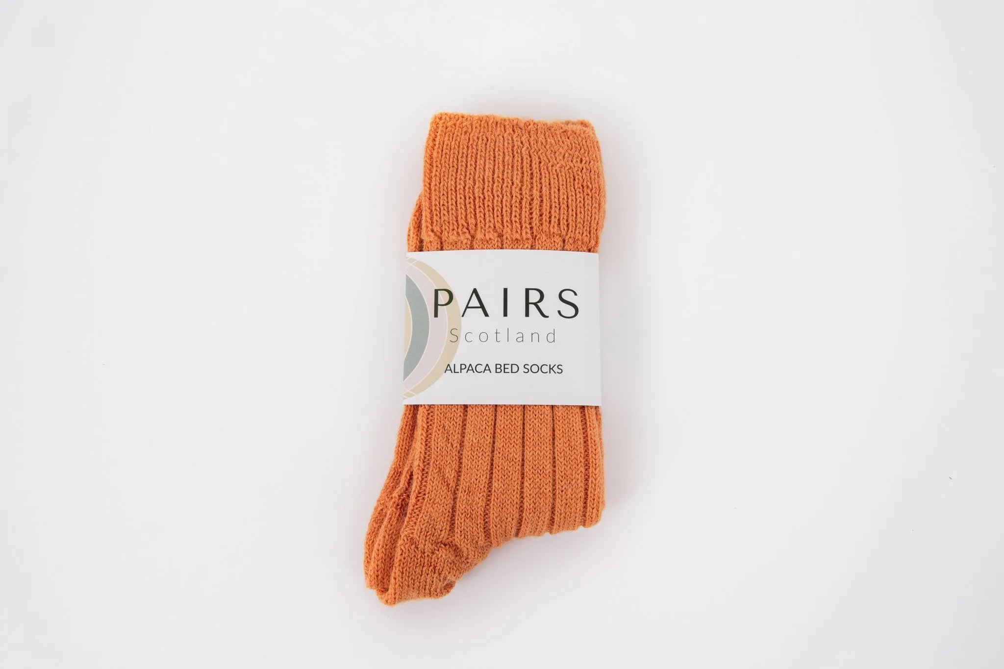 Orange Alpaca Bed Socks  - Made in Britain