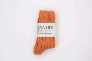 Orange Alpaca Bed Socks  - Made in Britain