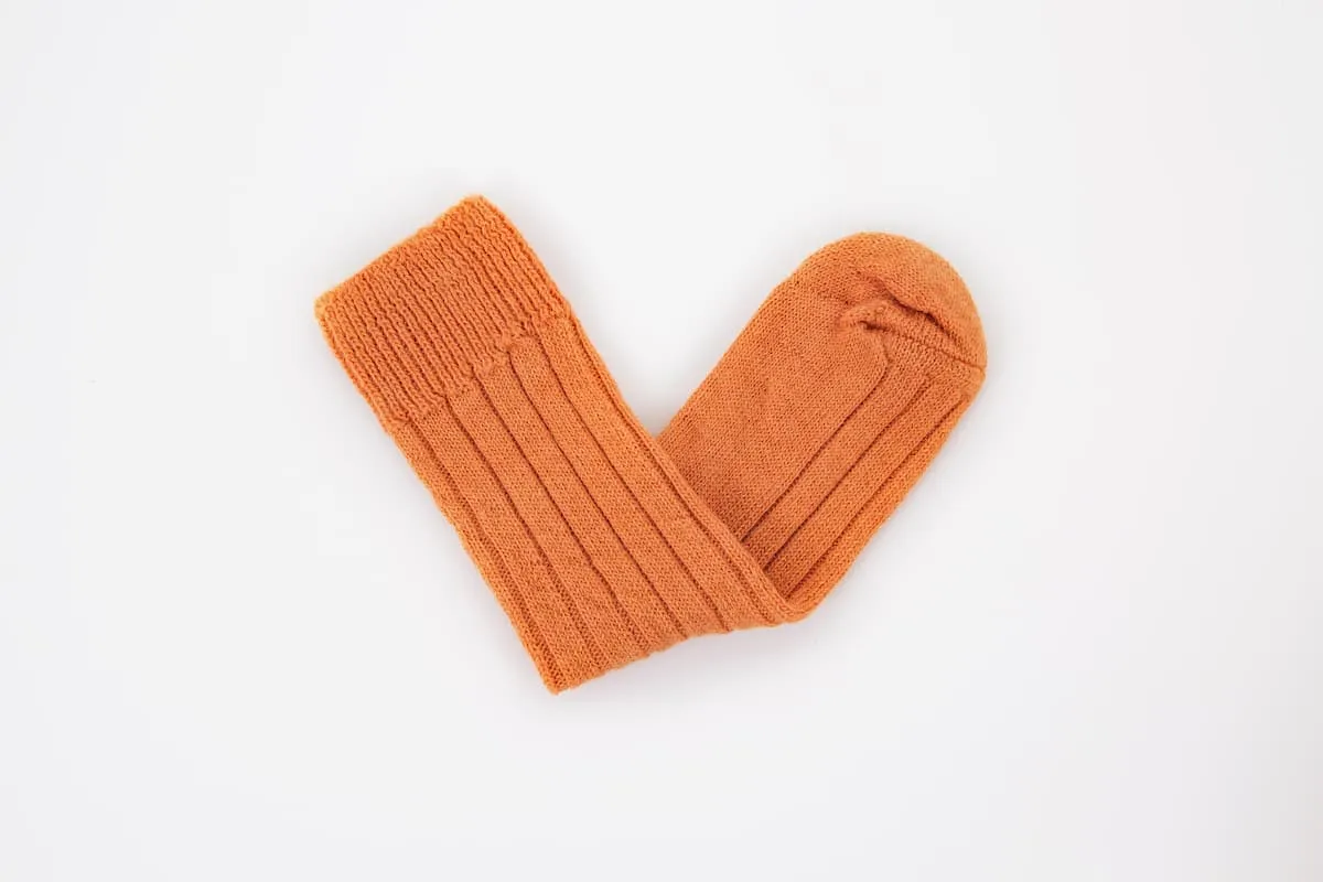 Orange Alpaca Bed Socks  - Made in Britain