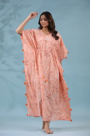 Peach Blossom Cotton Kaftan