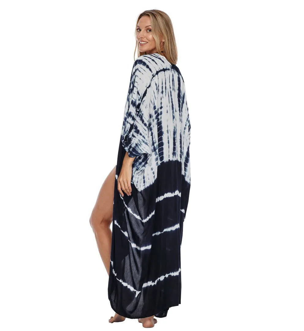 Plus Size Tie-Dye Beach Cardigan: Women's Swimsuit Cover Up