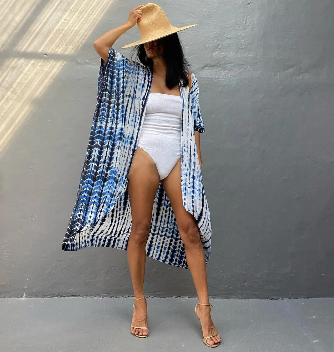 Plus Size Tie-Dye Beach Cardigan: Women's Swimsuit Cover Up