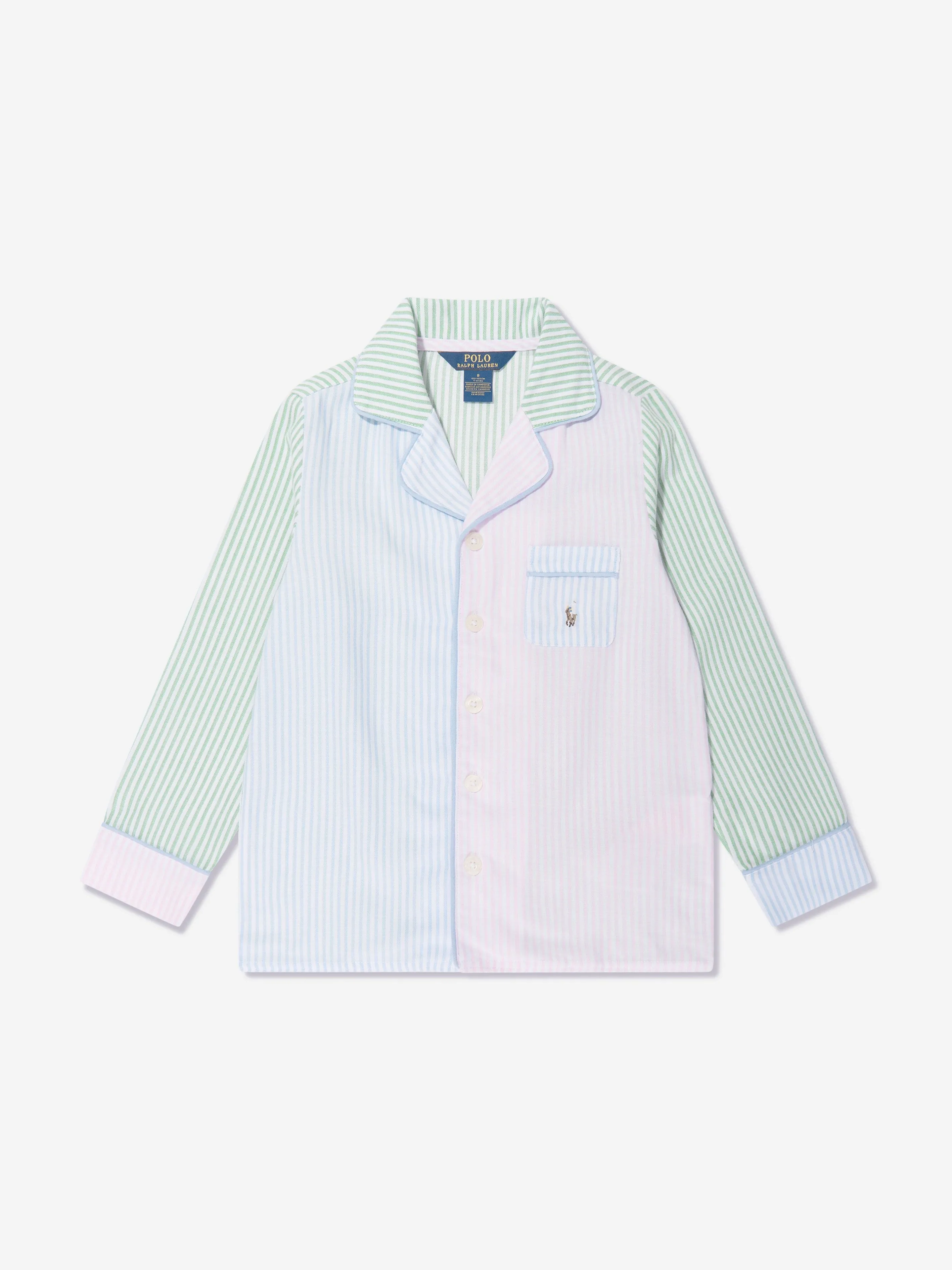 Ralph Lauren Boys Button Up Pyjama Set in Multicolour