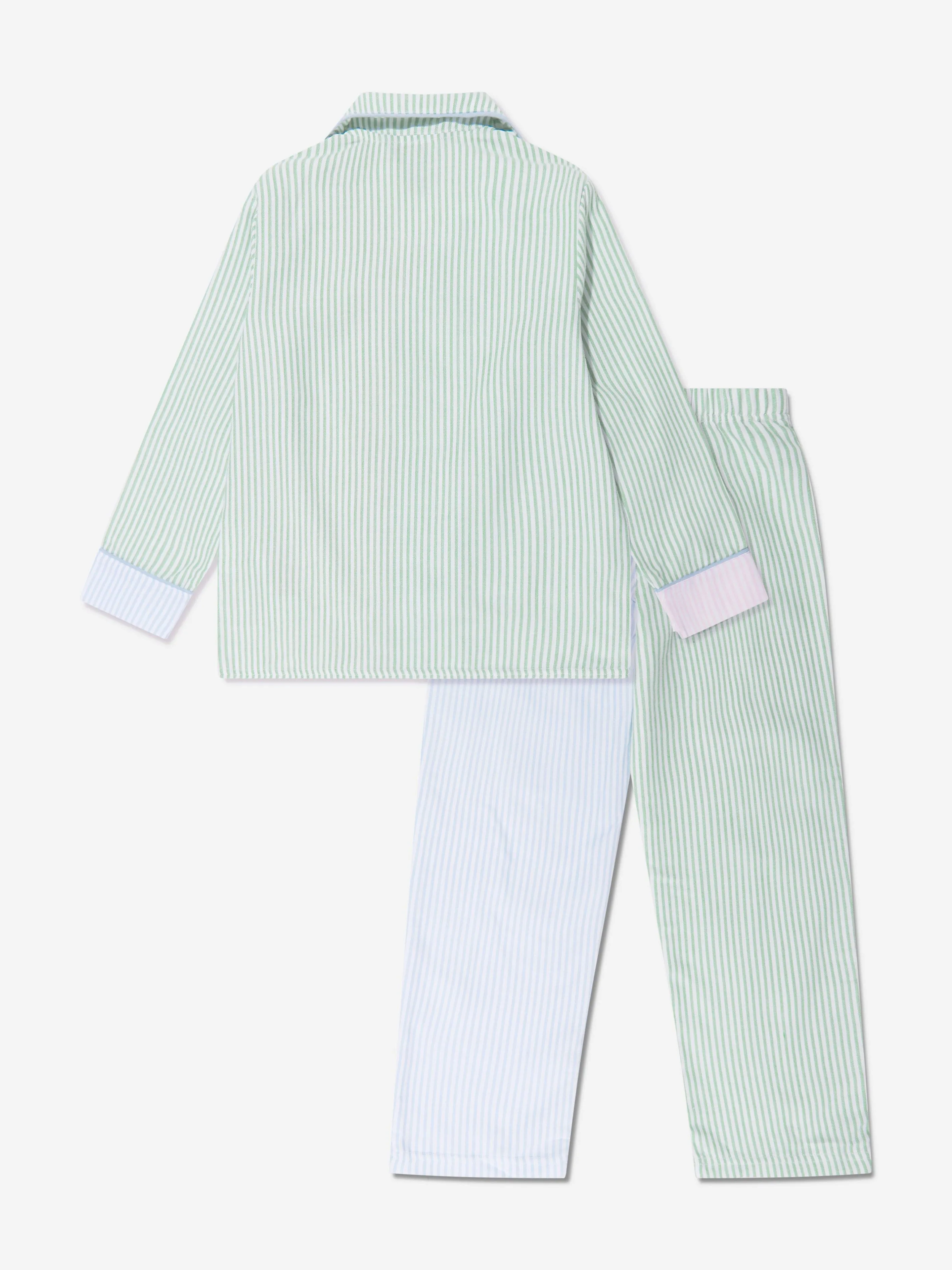 Ralph Lauren Boys Button Up Pyjama Set in Multicolour