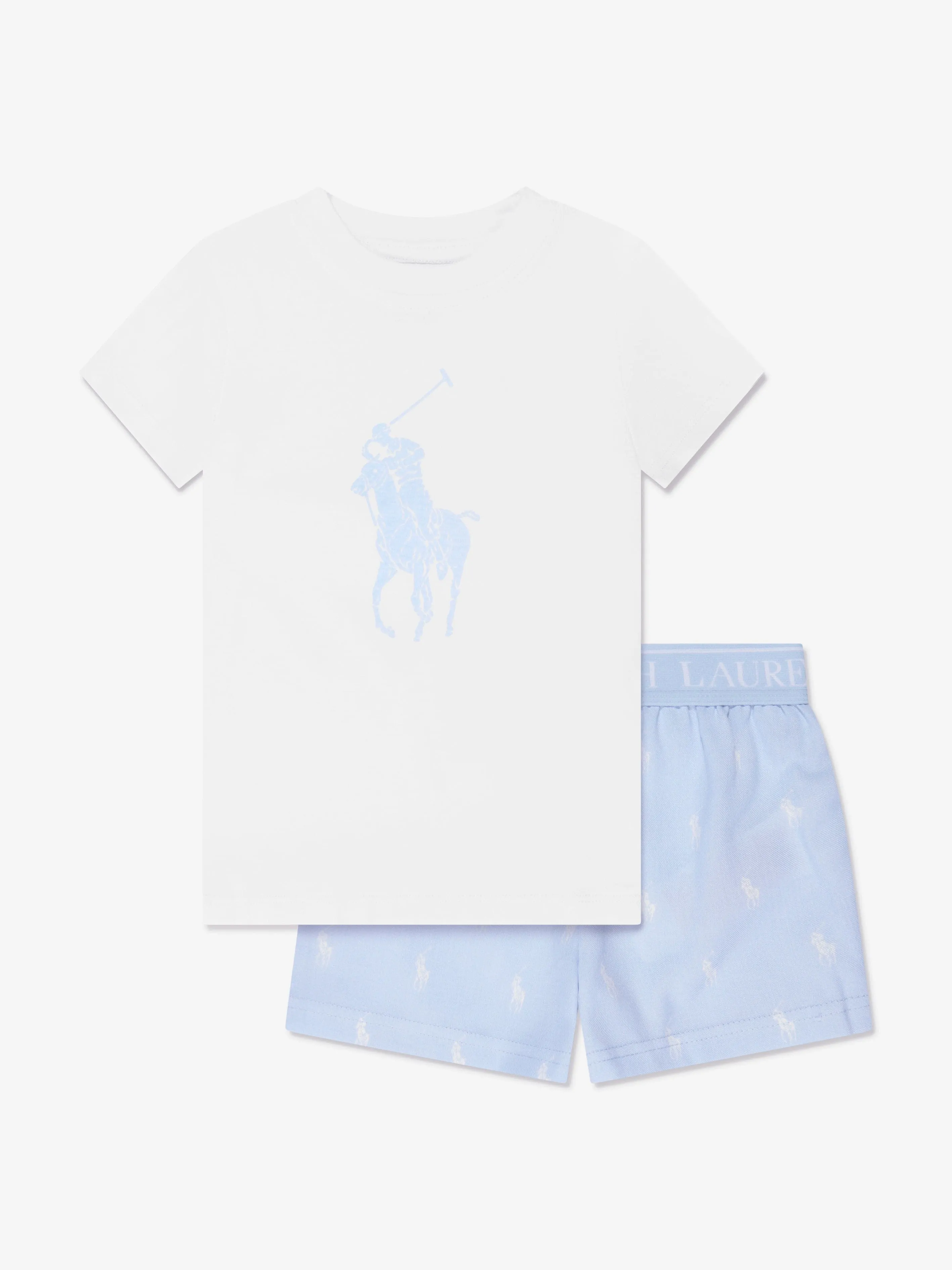 Ralph Lauren Girls T-Shirt And Shorts Pyjama Set in Blue