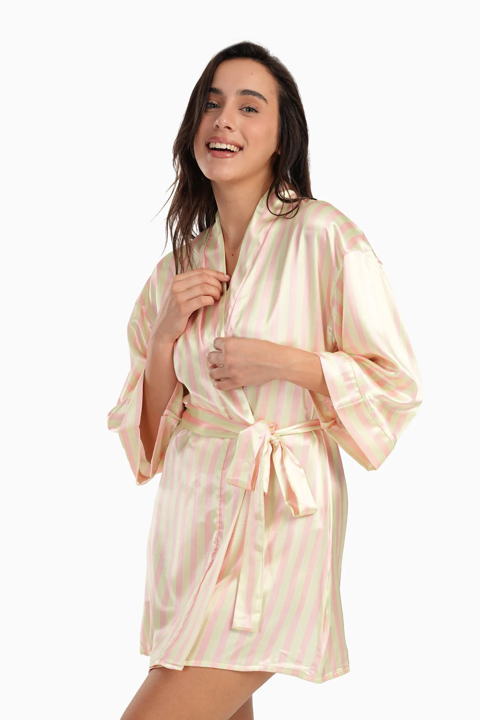 Robe with Pink Stripes