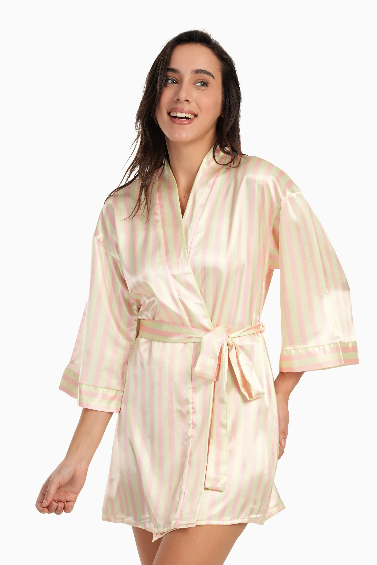 Robe with Pink Stripes