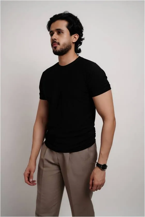 Round Neck Brushed Terry T-shirt