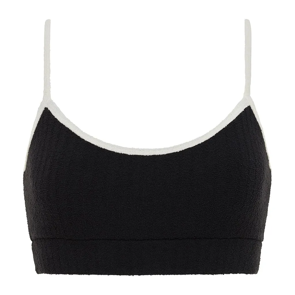 Simple Sport Top Black (Cream Binded) Terry Rib