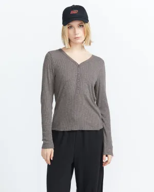 Stone Mtn Mama Long Sleeve Top - Dark Grey