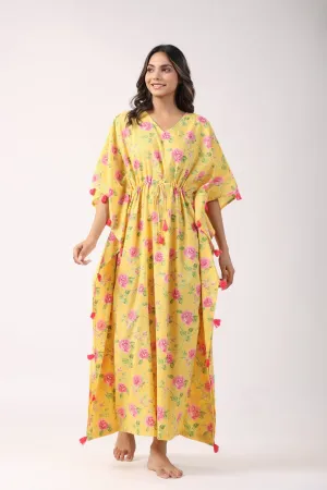 Sunny Garden Cotton Kaftan