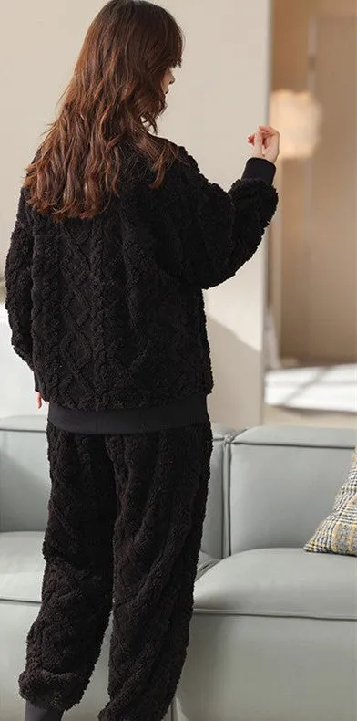 Thick Jacquard Fleece Loungewear