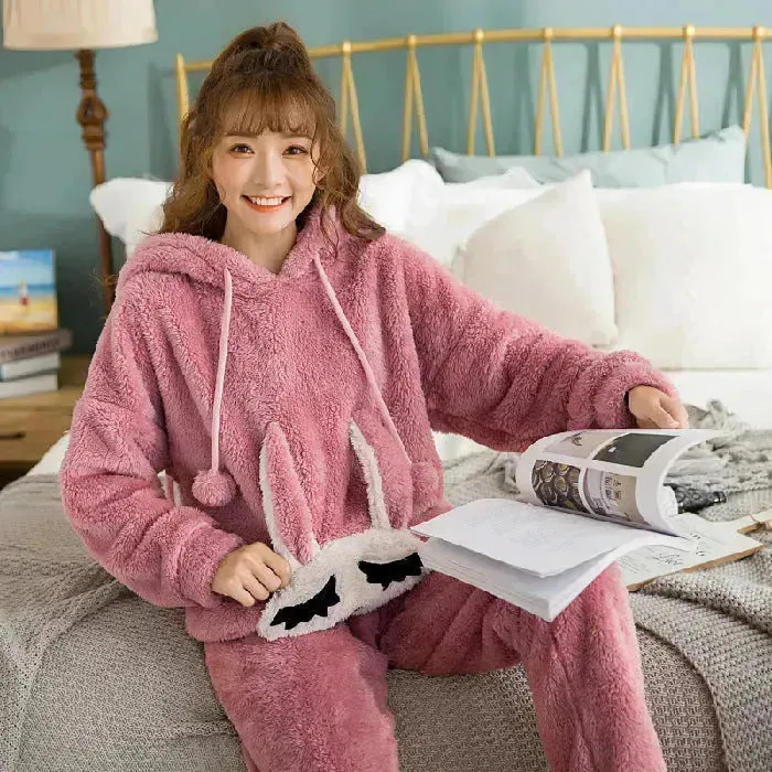 Thick Warm Coral Velvet Pajamas Sets