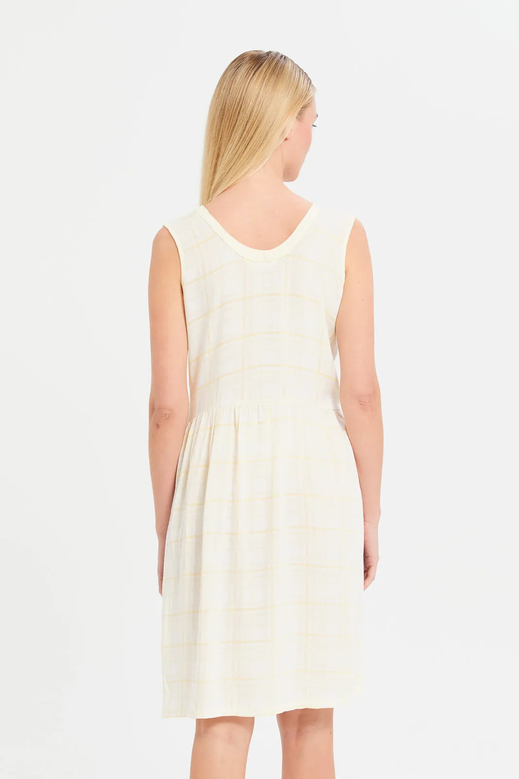 Women Yellow Checkered Chemise