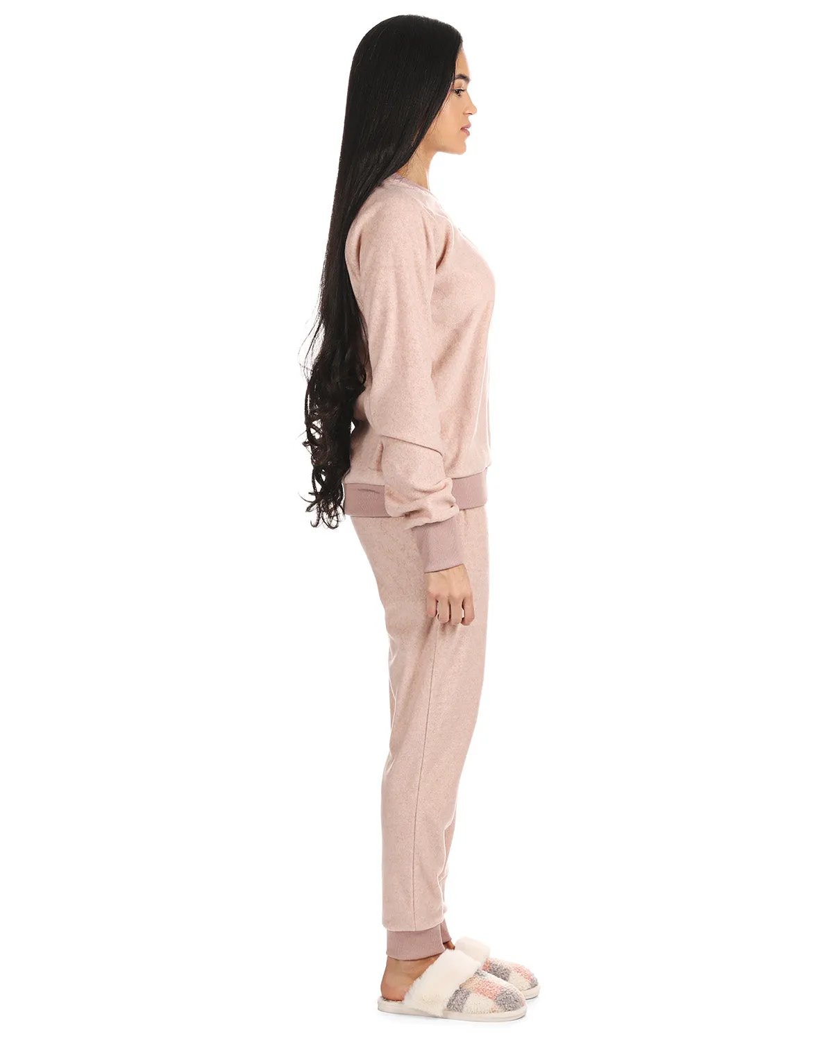 Women's 2 Piece Cozy Fleece Matching Jogger Pants Set