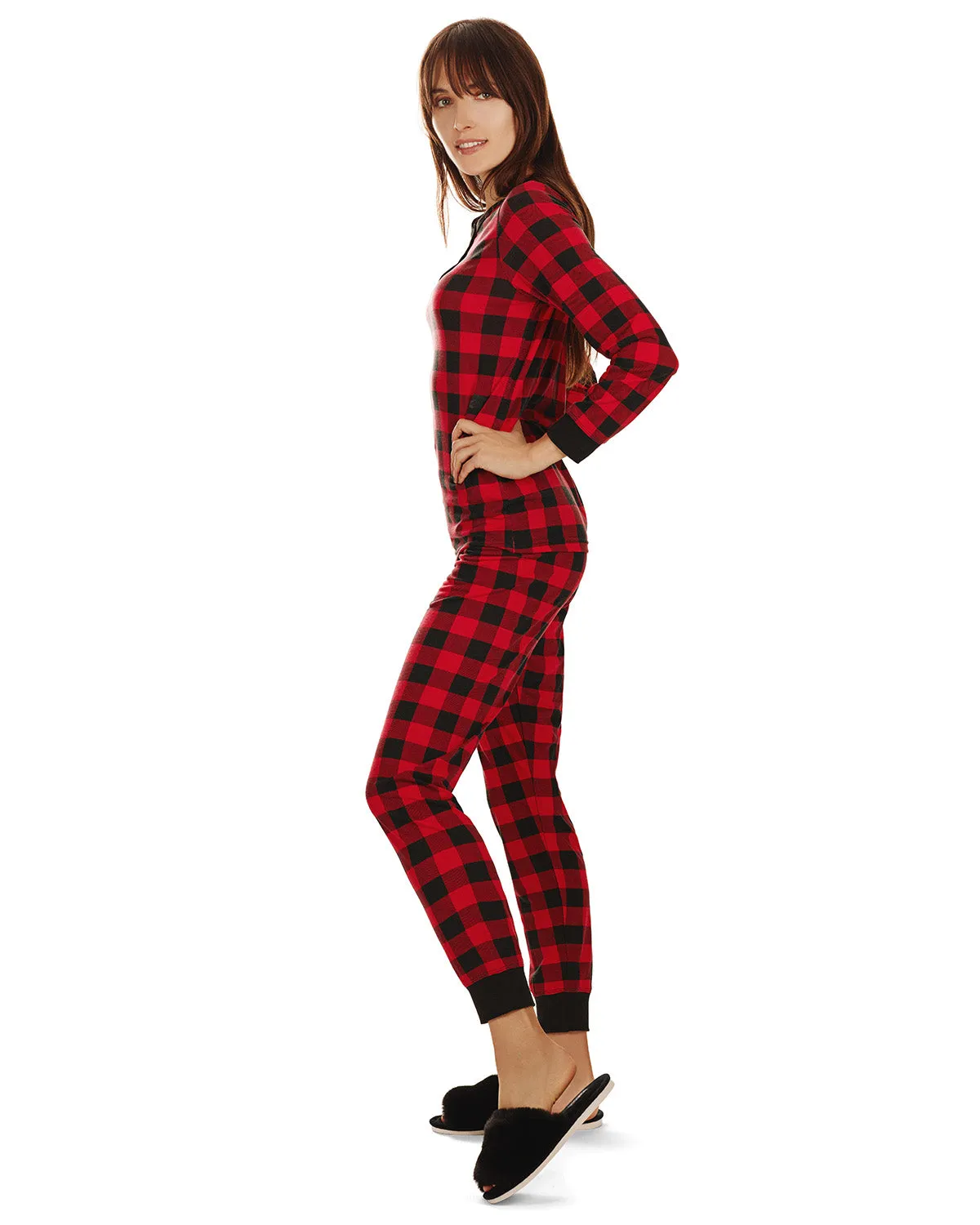 Women's Buffalo Plaid Two-Piece PJ Set In a Bag