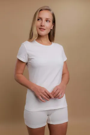 Women's Round Neck Cap Sleeve Shirt