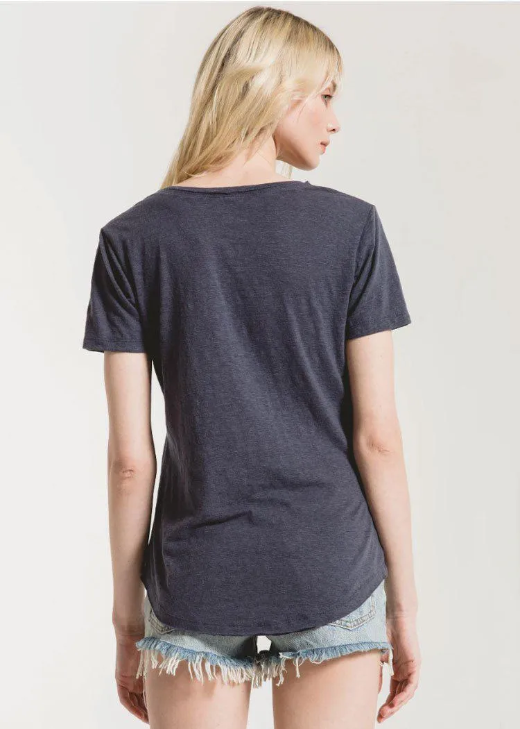 Z Supply Airy Cotton Slub Pocket Tee - Ombre Blue